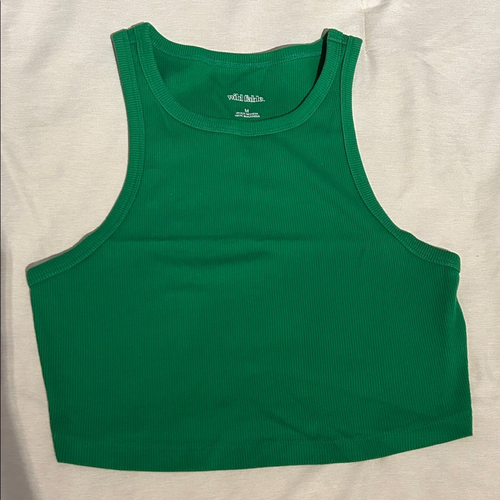 Wild Fable Vibrant Green Sleeveless Crop Top